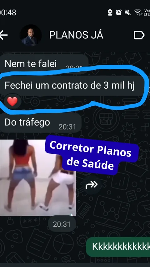 Print de WhatsApp — corretor de saúde