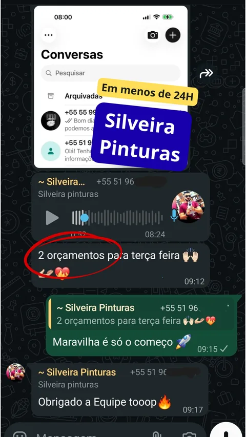 Print de WhatsApp — Silveira Pinturas